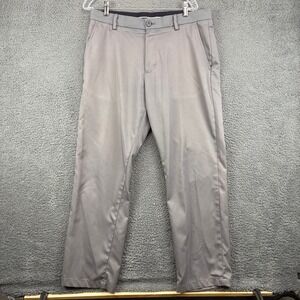 Amazon Essentials Mens Grey Performance Chino Pants 34W x 30L Stretch Flat Front